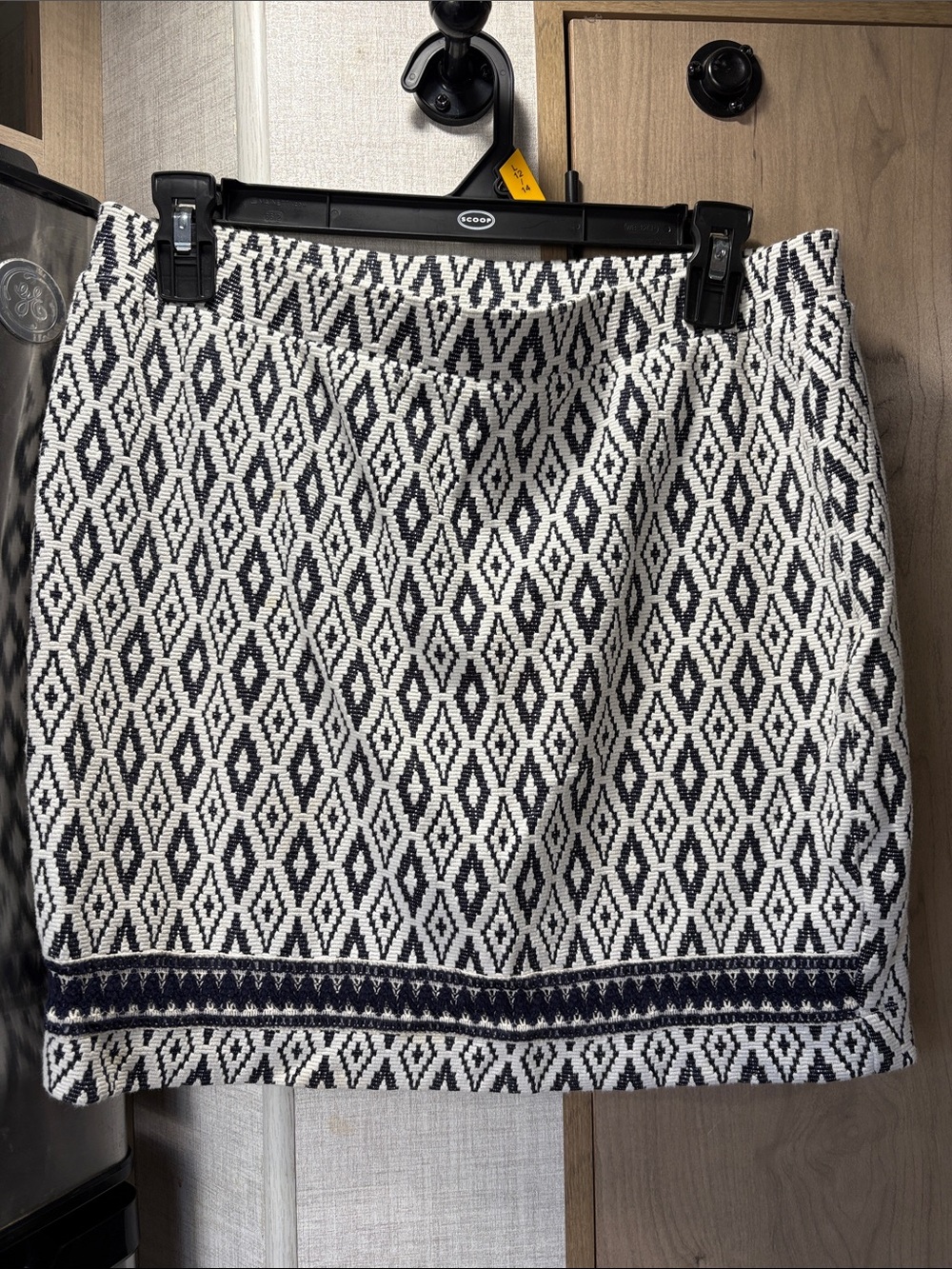 H&M Black and White Diamond Knit Mini Skirt